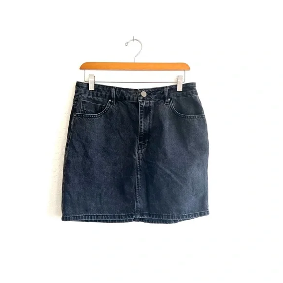 ASOS denim high waist mini skirt in black size 8 - Picture 4 of 4
